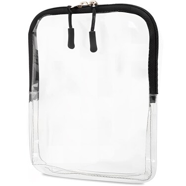 Jaasuee Clear Travel Toiletry Bags - Transparent Cosmetic Bag for Travel Liquids &amp; Miscellaneous Items - Reusable and Suitable Size for Luggage