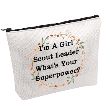 PWHAOO Scout Leader Gift I'm A Girl Scout Leader What's Your Superpower Toiletry Bag Scout Leader Gift Troop Leader Gift (I'm A Scout Leader B)