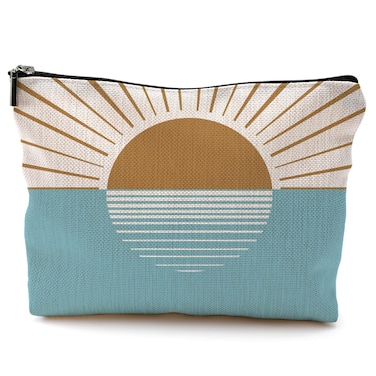 QGFM Summer Sunshine Makeup Bag, Beach Makeup Bag, Beach Vacation Gifts, Beach Cosmetic Bag, Beach Gifts for Women Friends, Beach Stuff for Women, Summer Beach Essentials, Gifts for Beach Lovers
