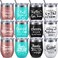 Employee Appreciation Gifts Wine Tumbler Team Gifts for Employee Thank You Gift for Coworker Women Men, 12 oz Wine Tumbler Insulated Stainless Steel Tumbler with Lid and Straw (Elegant Style, 12 Pcs)