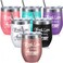 Sieral Thank You Gifts Thank You for Being Awesome Wine Tumbler Employee Appreciation Gifts Thank You Gift for Women Men Coworkers Friend Stainless Steel Insulated Tumbler with Straw (Black, 24 Pcs)