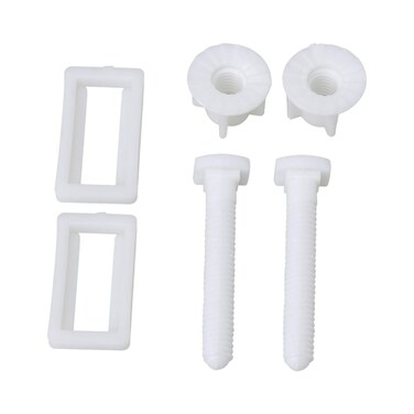 logyues Rectangular Toilet Seat Hinge Kits 4.4x2.4cm Universal White Toilet Seat Hinge with Bolts Screw