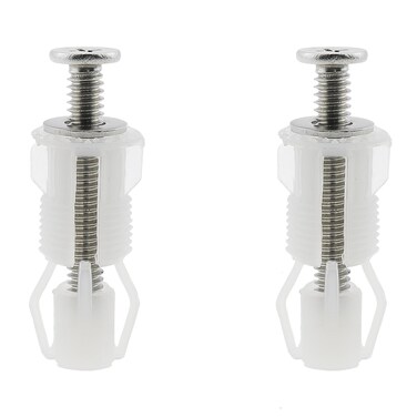 ZZHXSM 2PCS Toilet Blind Hole Fitting Toilet Seat Fixing Toilet Seat Fixing Bolt Rising Plug White Toilet Seat Hinge Screw Suitable for Toilet Seat Blind Hole Fixing Kit