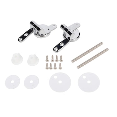 Qiilu Zinc Alloy Toilet Seat Hinges Angelshield Toilet for Seat Hinge Toilet Lid Fixings Toilet Hinges Repair Replacement Kit Tools Set