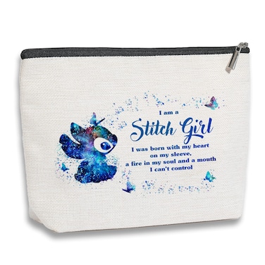 kdxpbpz Funny Cartoon Cosmetic Bag for Anime Fans, Cartoon Movie Inspired Makeup Bag, Travel Toiletry Makeup Organizer Zipper Pouch, I Am A Girl Bag Gifts for Tv Fans Girls