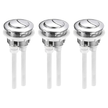 uxcell Toilet Tank Button Dual Push Flushing Toilet Button Replacement Button for 38mm(1.5") Hole Toilet Water Tank, 3pcs