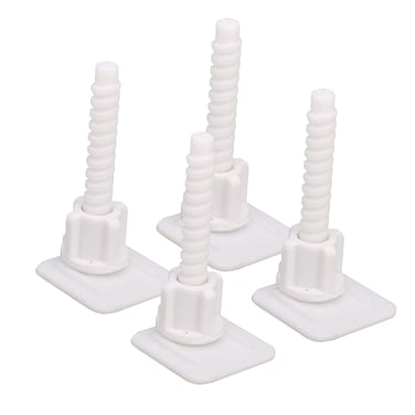 BQLZR 1.5x1.5x2.91inch(LxWxH) Square Plastic White Toilet Seat Hinge Bolts Nuts Bottom Screws Toilet Seat Screws Replacement Set of 4