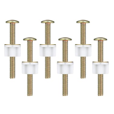 AIEX 6 Sets Toilet Seat Screws and Bolts, Metal Screws for Toilet Seat Bolts Replacement with Plastic Nuts and Metal Washers Toilet Bolt Set for Replacing Top Mount Toilet Seat Hinges