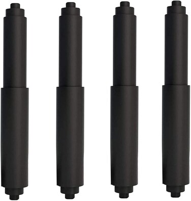 Toilet Paper Holder Roller 4pcs Black Color Plastic Toilet Tissue Flexible Holder Replacement Bathroom Plastic Spring Loaded Insert Spindle