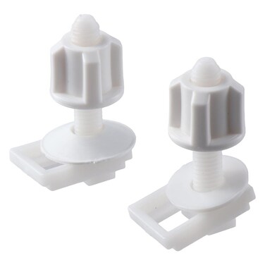 Urjumpea 2 Pack White Plastic Toilet Seat Bolts and Nuts Set For Top Mount Bathroom Toilet Seat Hinges