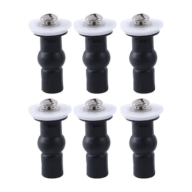 Leadigol 6 Pack Universal Toilet Seat Hinges Screw,Toilet Repair Kits Rubber Washers Expanding Screws Hinges with Screws Bathroom Hardware Replacement Parts Fasteners Mounting Toilet Seat Hinges