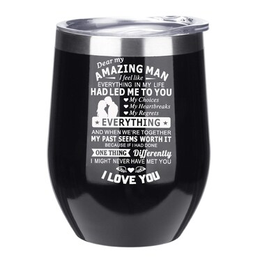 FAYERXL Personalized Wine Gifts Coffee Mug for Husband from Wife,Wine Tumbler Tea Cup Wedding Gifts for Fiance Boyfriend