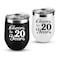 20th Anniversary Wedding Gifts for Couple Gifts for 20 Anniversary Twenty Years Anniversary Decorations 20 Years Marriage Gifts for Wife Husband Parents 2 Pack Wine Tumbler 12 OZ