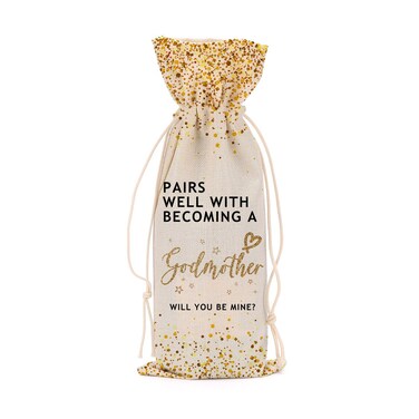 Godmother Gift Godmother Proposal Gift Wine Bag Godparents Gift Will You Be My Godmother for Baptism Women Lady Bestie Sister Friend Congratulations Wine Bags