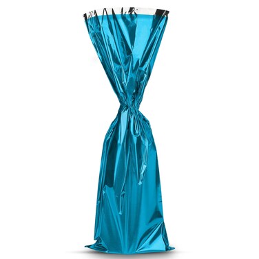 MT Products Metallic Blue Mylar Wine Gift Bags for Bottles Sparkle Look - Great for a Wine Pull - (25 Pieces) (Ribbon and Rope Not Included)