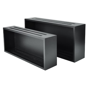 2 Pack Bathroom Decor Box,Wooden Black Toilet Tank Topper Basket Tray,Back of Toilet Basket for Paper Storage Bathroom Counter Organizer