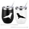 Lifecapido Dog Lover Gifts, French Bulldog Silhouette Insulated Wine Tumbler Set of 2, French Bulldog Gifts for Women Men, Christmas Birthday Gifts for Dog Mom Dad Dog Lovers (12oz, Black&amp;White)