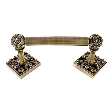 Vicenza Designs TP9001 Sforza Spring Toilet Paper Holder, Antique Brass