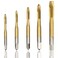 Kigauru 5Pcs Spiral Point Threading Tap High Speed Steel 6542 Metric Spiral Flute M3x0.5, M4x0.7, M5x0.8, M6x1.0, M8x1.25 Machine Tap Set Abrasion Titanium Coated Thread Tapping Tool