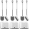 Tioncy 3-Piece Silicone Toilet Brush Set with Ventilated Holder, White