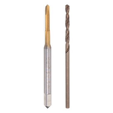 uxcell M2 x 0.4 Spiral Point Thread Tap and 1.6mm Drill Bit Set, Metric Titanium Plated Cobalt High Speed Steel Machine Screw Thread Tap Threading Tool