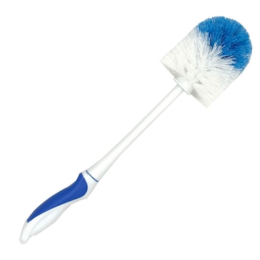 Rocky Mountain Goods Heavy Duty Round Toilet Brush - Sturdy Handle for Thorough Cleaning - All Plastic Construction Won't Rust - Ergonomic Handle - 15" Length - 3" Wide Head