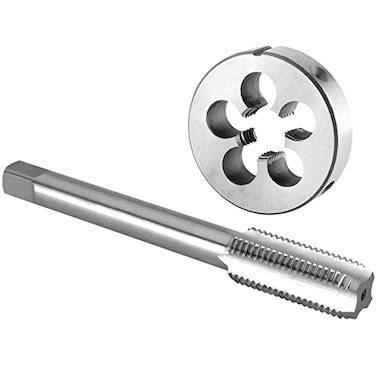 Burkit 1/2"-13 UNC Tap and Die Set Left Hand, 1/2 x 13 UNC Machine Thread Tap and Round Die