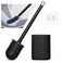 JIMACRO Soft Toilet Brush Silicone Long Handle Deep Cleaner Toilet Brushes and Holder for Bathroom, Flooring/Wall Mounted Soft Bristle Toilet Brush, Black