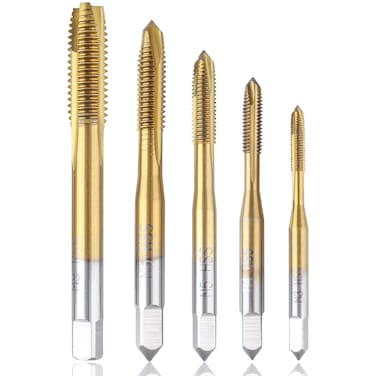 Yakamoz 5Pcs Spiral Point Tap Set Metric Screw Thread Taps Machine Screws Tapping Bits M3 M4 M5 M6 M8 Threading Tools