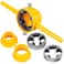 6Pcs PVC Thread Maker Tool, Pipe Threader Plumbing Tool, Pipe Threader Kit with 1/2 Inch 3/4 Inch 1 Inch Dies Reusable PVC Pipe Threader Plumbing Manual Hand Maker Tool, Round Die for PVC Threading