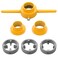 Saipe 6Pcs PVC Thread Maker Tool Pipe Threader Plumbing Tool Kit Plastic Pipe Round Die Set with 3 Dies 1/2", 3/4" and 1" NPT Die Set Manual Hand Tool for PVC Threading