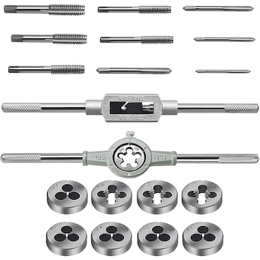 Master Precision Threading with the KEWAYO 20-Piece Metric Tap &amp; Die Set - M3 to M12 Fine &amp; Coarse Tools, Wrench Accessories, and Tray Case