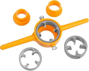 6Pcs PVC Pipe Thread Maker Tool Set - Bestgle Pipe Threader Plumbing Tool Kit with 3 NPT Dies Set (1/2", 3/4" and 1")