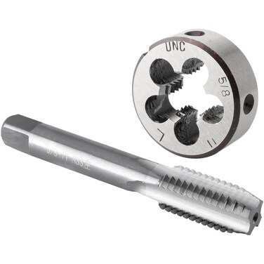 Burkit 5/8"-11 UNC Tap and Die Set Left Hand, 5/8 x 11 UNC Machine Thread Tap and Round Die
