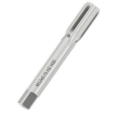 FOCMKEAS Metric Machine Tap M12 x 0.75, HSS 6542 Screw Tap H2, 3 Straight Flutes Thread Hole Repair Tools, Screw Milling Threading Machinist Repair(M12 x 0.75mm)