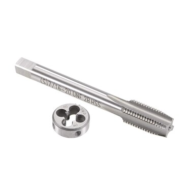 uxcell 7/16"-20 UNF Tap and Die Set, HSS Machine Thread Tap with Round Threading Die, Right Hand