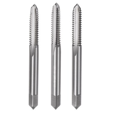 uxcell 3pcs Hand Tap Set, 1/4-20 UNC Taper/Plug/Bottom Thread Screw Taps, High Speed Steel Hand Threading Tapping Tool Kit