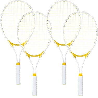 Liliful 4 Pcs Tennis Rackets for Adults Recreational 4 Players 27 Inch Tennis Racquets Lightweight Tennis Rackets Bulk for Women Men Tennis Training and Beginners with Overgrips and Carry Bag