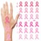 20 Sheets 240 Pcs Breast Cancer Temporary Tattoos Stickers Temporary Pink Ribbon Tattoos Breast Cancer Body Tattoos for Women Girls Face Body Accessories