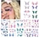 14 Sheets Glitter Butterfly Temporary Tattoos Sticker for Women Girls Eye Face Makeup Decoration, Flash Fairy Body Art Shiny Butterflies Waterproof Fake Tattoos for Festival Party Eye Decor