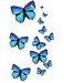 Oottati Small Cute Temporary Tattoo Blue Butterfly (2 Sheets)