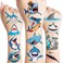 101 PCS Shark Temporary Tattoos Sticker Sea Animal Fish Under The Sea Ocean Birthday Party Decorations Decor Favors Supplies Gifts Boys Girls Baby Shower Cute Fake Tattoo School Reward Themed