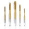 Bestgle 5Pcs High Speed Steel HSS 6542 Spiral Point Threading Tap, Titanium Coated Machine Taps Machining Screw Thread Tap Set Metric M3x0.5, M4x0.7, M5x0.8, M6x1.0, M8x1.25