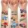 75 PCS Truck Temporary Tattoos for Kids, Groovy Metallic Styles Tattoos for Truck Wheels Birthday Party Supplies Racing Car Checkered Flag Trophy Flame Fake Tattoo Stickers for 5 6 7 8 Years Old Boys