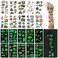 30 Sheets Soccer Ball Glow Temporary Tattoos Stickers for kids, Glow in The Dark Football Tattoo Stickers, Soccer Theme Luminous Temporary Stickers for Kids