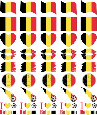 Meme Series Womaha 40 Sheets Belgium Flag Temporary Tattoos for Kids Football Temporary Face Tattoos