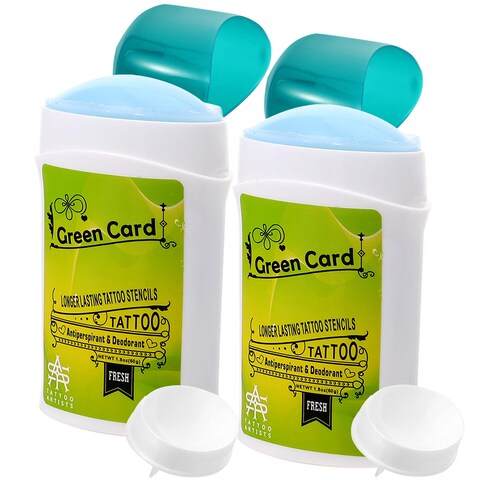 DOITOOL 2PCS Tattoo Transfer Gel for Tattooing Supplies, Tattoo Transfer Gel Tattoo Transfer Stick, Tattoo Green Soap Transfer Supplies Clean Dry Protection Antiperspirant Tattoo Deodorant