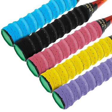 5 Pcs Tennis Racket Grip Tape, Breathable Tennis Grip Tape Professional Grip Tape Tennis Wrap Grip Tape Badminton Racket Overgrip Tape Anti Slip Racket Grip Tape For Badminton Racket Tennis Racket
