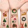 Hohamn Glitter Christmas Temporary Tattoos for Kids, 12 Sheets Glitter Christmas Holiday Tattoos for Boys Girls Xmas Party Gifts Crafts Decoration