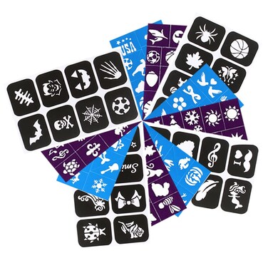 112 Pieces Face Painting Stencils for Kids Reusable Face and Body Paint Stencils Kit,Tattoo Stencils,Suitable Birthday Halloween Christmas
